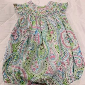 Smocked bubble romper